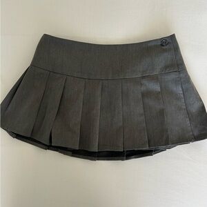 Motel Rocks charcoal pleated mini skirt